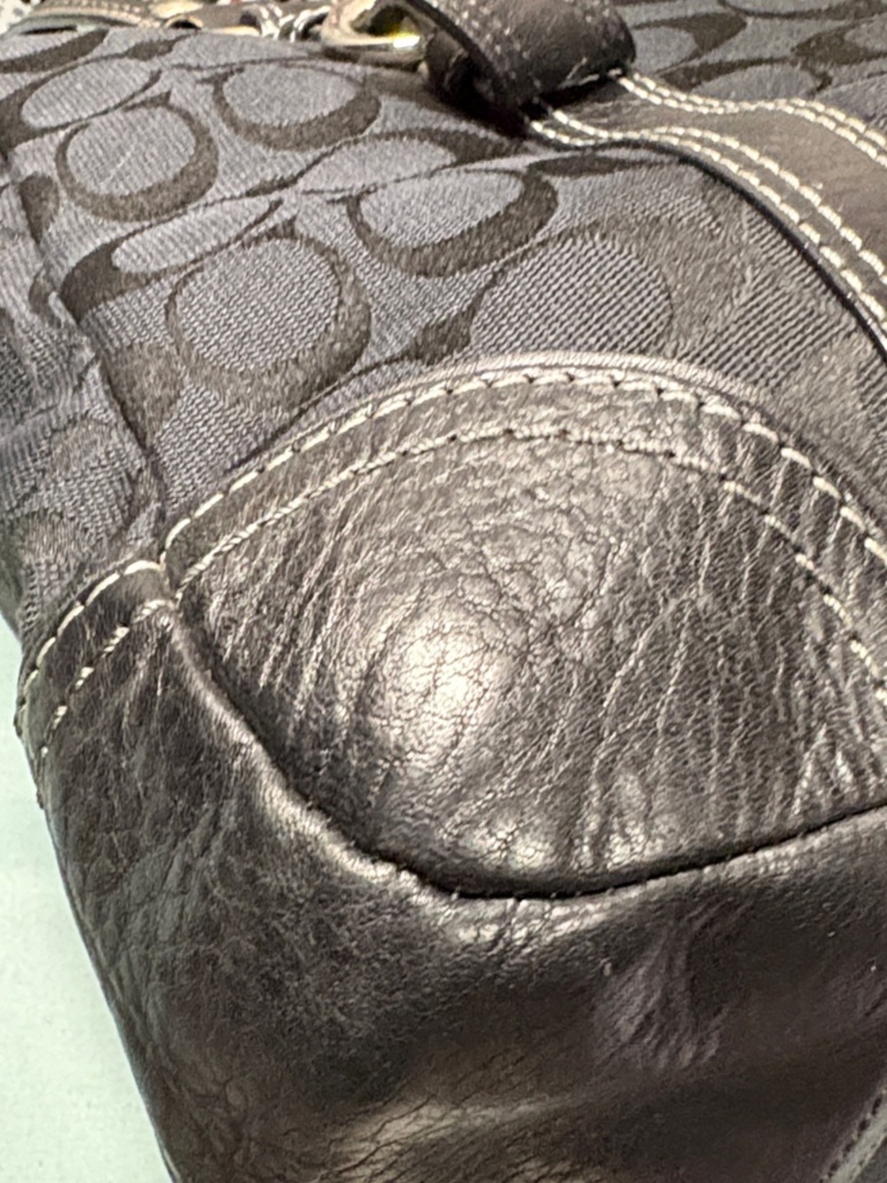 Coach Gallery Tote in Signature Canvas Brown Black Gold F79609 EUC - Picture 10 of 15